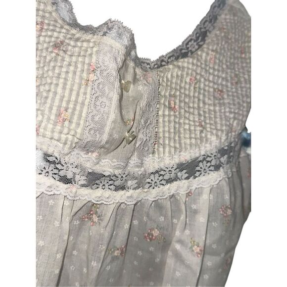 RARE Vintage 60's Sears Carriage Court floral print Short Night Gown Lace Trim s - Picture 3 of 8
